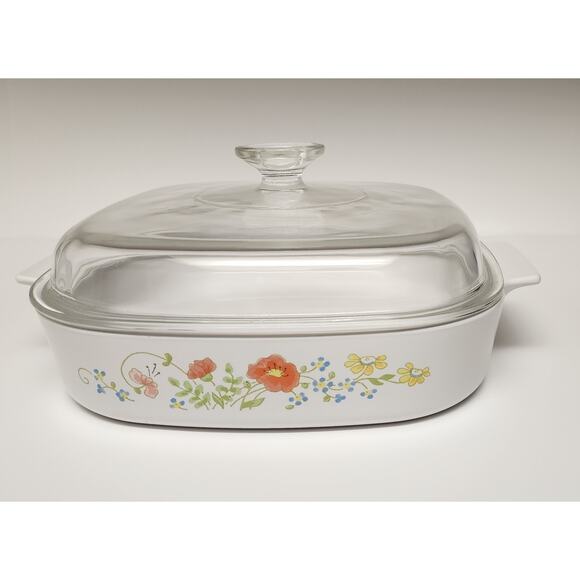 Corning Ware Wildflower 2.5 Qt. Casserole Dish Lid/ Anchor Hocking 2Qt Bakeware - Picture 6 of 16
